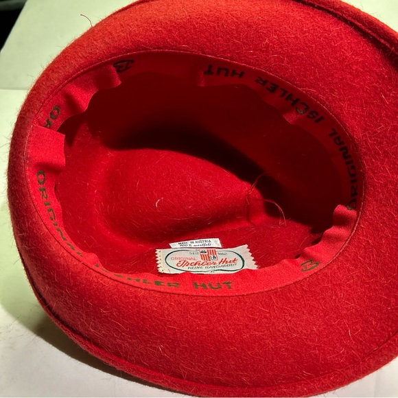 Vintage ISCHLER HUT Red Hat Original 100% Woolfelt - EXCELLENT ! Randegg Style - Picture 4 of 8